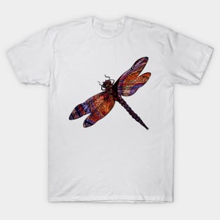 Ornate Dragon Fly Colorful Insect Illustration T-Shirt